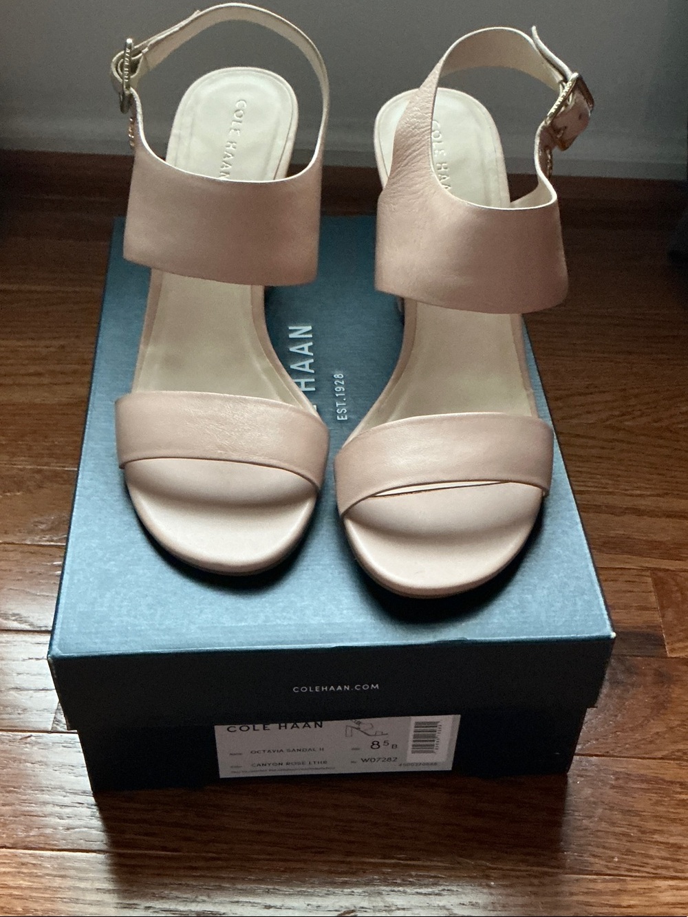 NIB Cole Haan Octavia Sandel II Women’s Blush Soft Leather Slingback Sandals